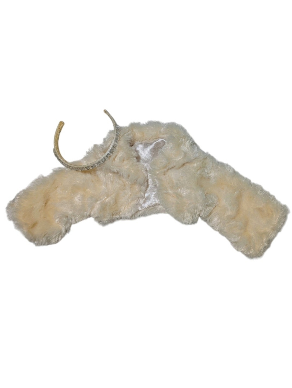 American Girl Fancy Faux Fur Shrug And Rhinestone Headband